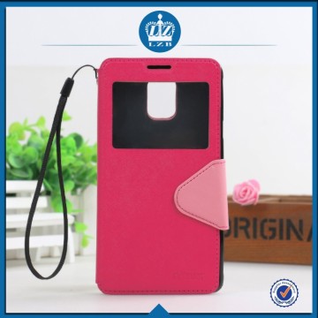 LZB Fashion color contrast view window series fashion for Samsung galaxy Note 4 case