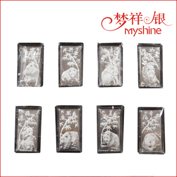 Myshine 990 sterling silver pandas silver coins silver coin packing