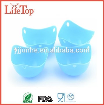 100% FDA-approved Food-safe Silicone Egg Poachers - Egg Poach Pod Cups (Blue)