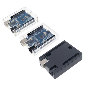 Étui en plastique noir ABS avec coque en acrylique pour Arduino - boîte transparente (n'inclut pas R3)
