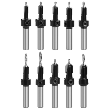 Adjustable Screw Cutter, Hex Wrench Countersink Drill Bit Set for Woodworking