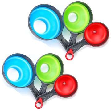 Kitchen Food Grade Silicone Funnel Set - Small to Large Sizes