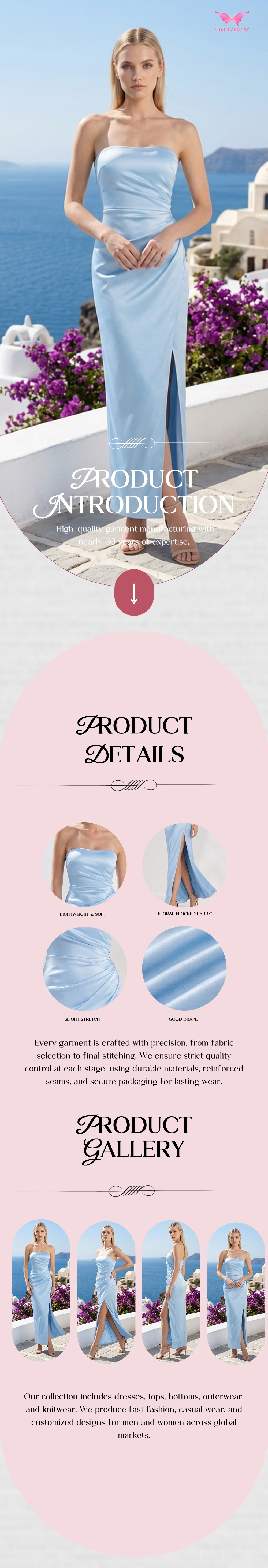 Blue slit evening dress