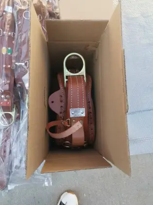 Lineman Cowhide Safety Harness Climbing Belt