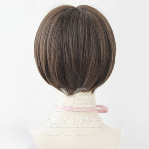 High-quality bob hairstyle chestnut brown women's wig 3