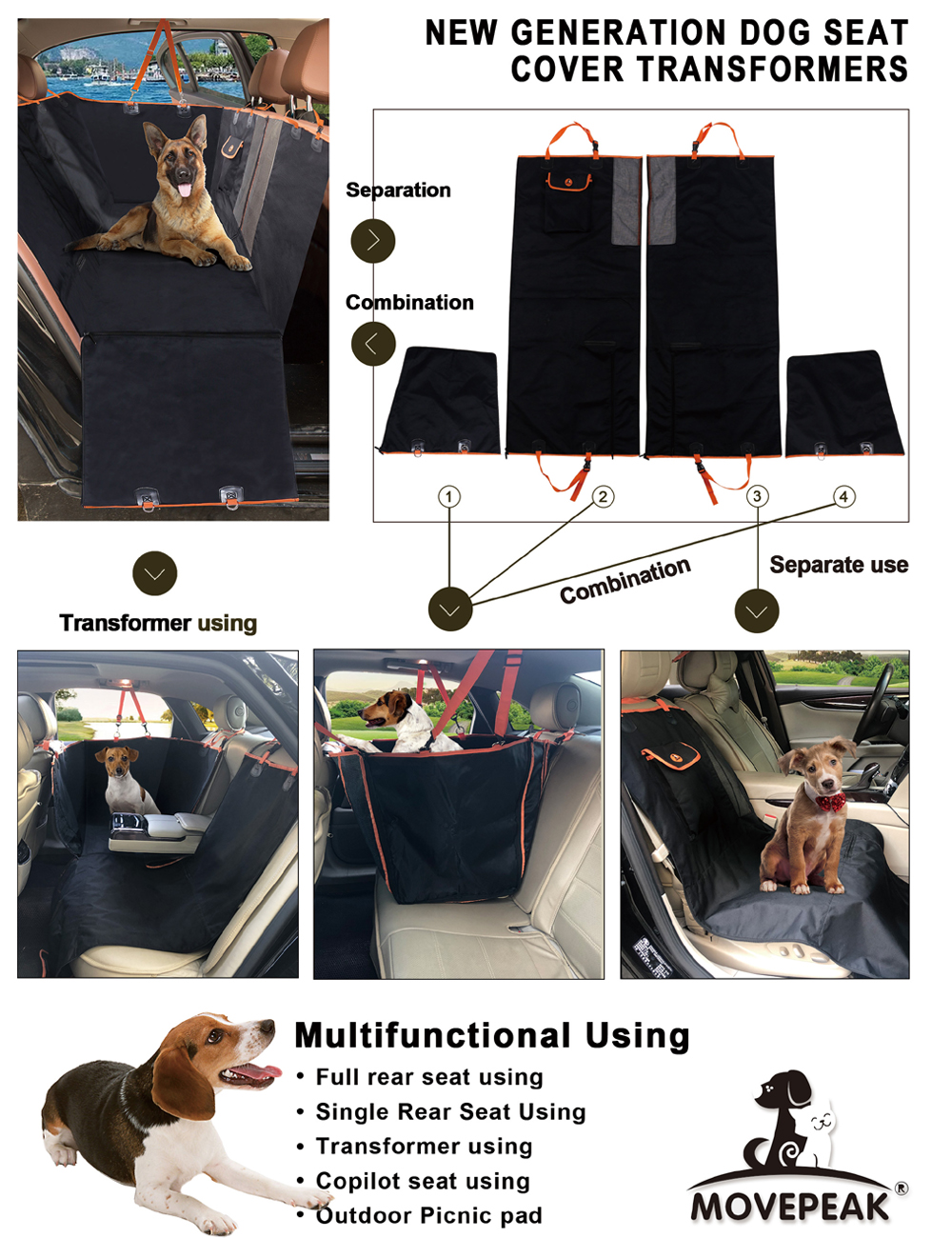 Hammock Dog Car Seat Cover