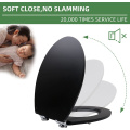 Fanmitrk Black Toilet Seat Wooden-Durable Wood Toilet Seat