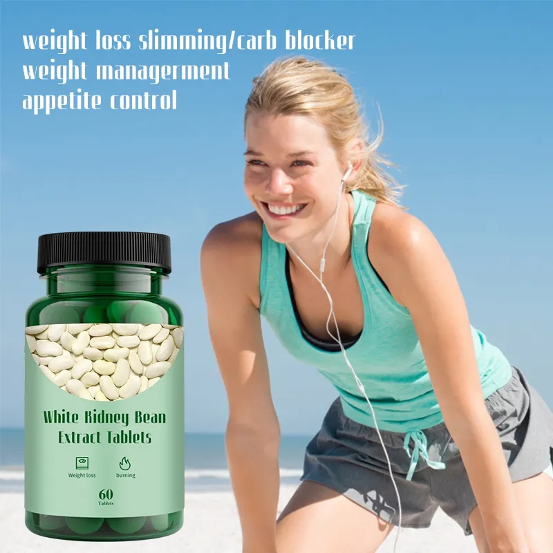 OEM/ODM Organic Vegan Weight Loss Tablets White Kidney Bean Extract Fast Fat Burning White Kidney Bean Slimming Tablets