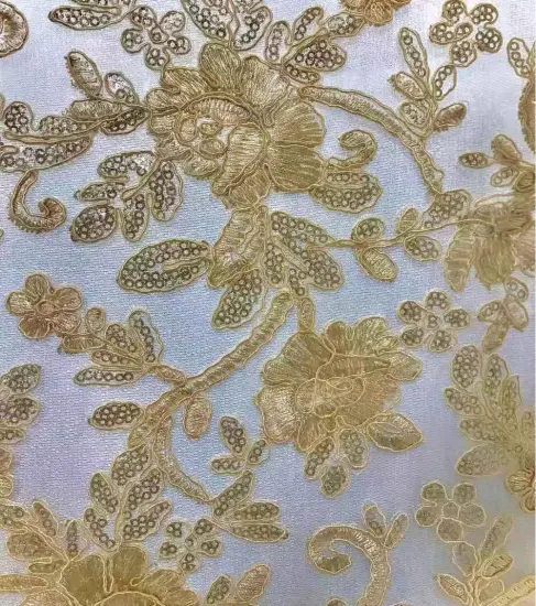 cord sequin delicate design embroidery fabric