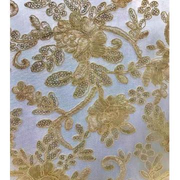 cord sequin delicate design embroidery fabric