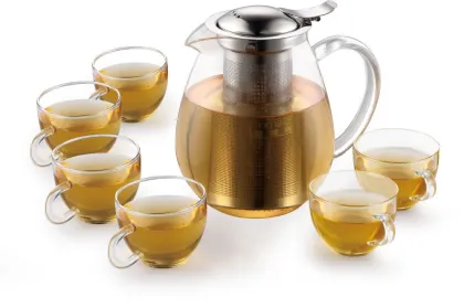 Borosilicate Glass teapot set,glass teapot with cup 150ml, set of glass teapot over fire