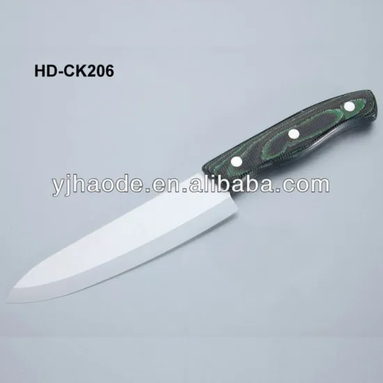 HD-CK206 chef Ceramic knife with Colorful wood handle oval wood handle ceramic knife
