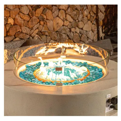 Large Electric Fire Pit with Glass