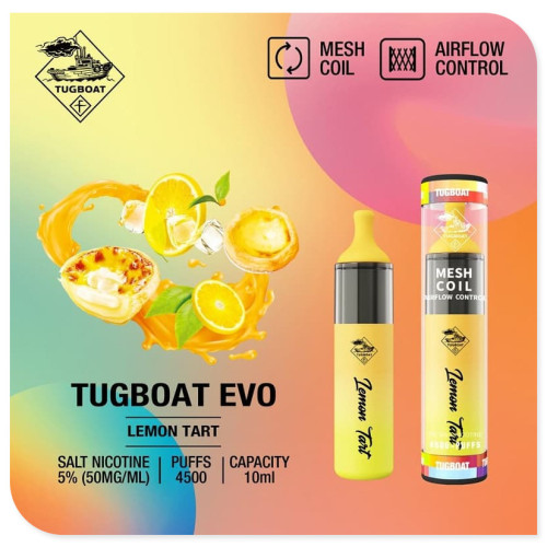 Tugboat evo 4500 पफ्स डिस्पोजेबल vape