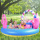 Inflatable floating platform for children to play