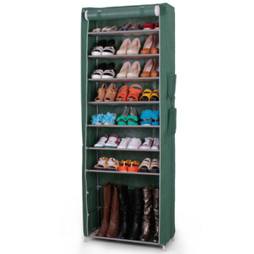 non-woven fabirc folding tall shoe cabinet 9 layer Shoe racks with steel tube OR3001