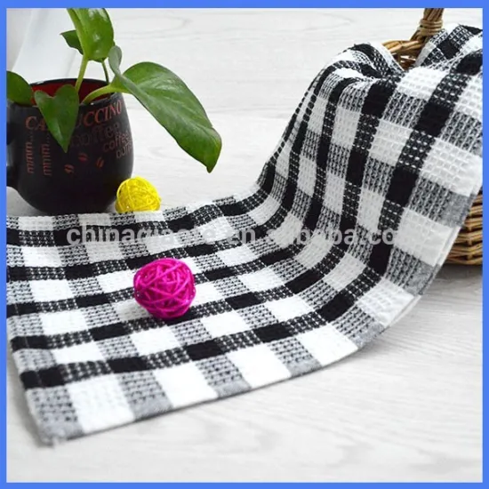 Black and white wholesale cotton tea towels bulk