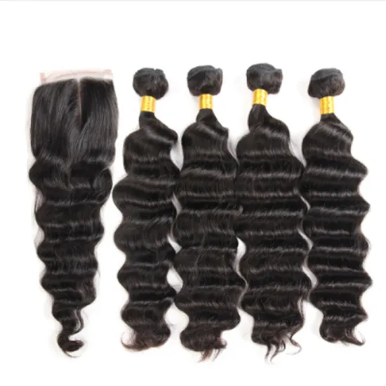 Loose Wave 13X4 Lace Frontal With Bundles Grade 10A Raw Unprocessed Indian Human Hair