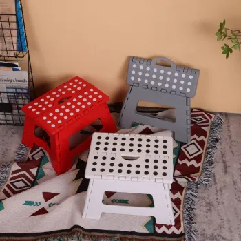 Customizable Colored 9 Inch Plastic Folding Bedroom Step Stool