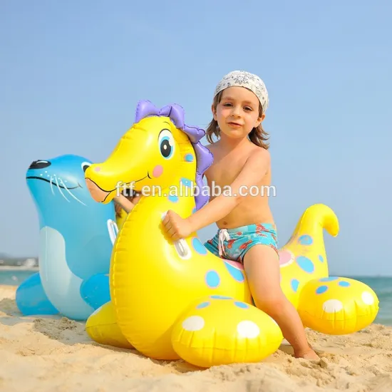 BSCI factory wholesale inflatable water rider, inflatable floating animal water rider toys