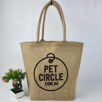 Eco Friendly Burlap Jute Shopping Tote Beach Bag