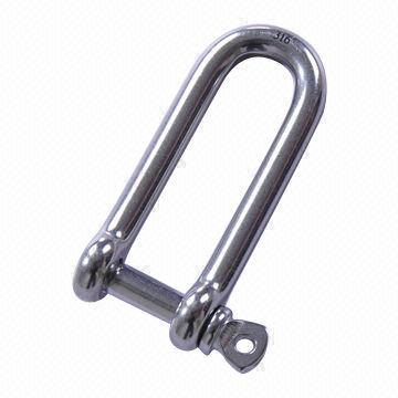 Stainless steel long D shackle, high gloss polished surface