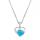 Blue Turquoise Love Heart Birthstone Pendant Gemstone Necklaces for Women