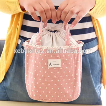 Q1076 beam port portable cotton lunch bag