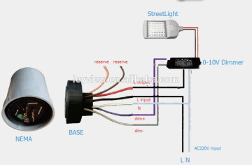 Street light dimmer controller 7pin NEMA receptacle 0-10V LCU