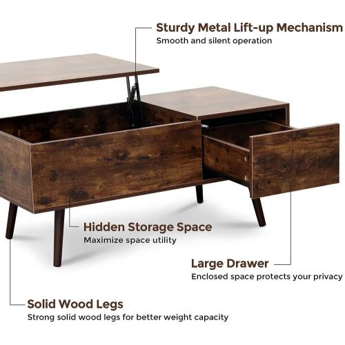 Adjustable Wood Coffee Table Multi-Function Coffee Tables