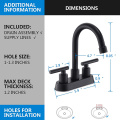 Matte Blac 3 Hole Widespread Bathroom Faucet