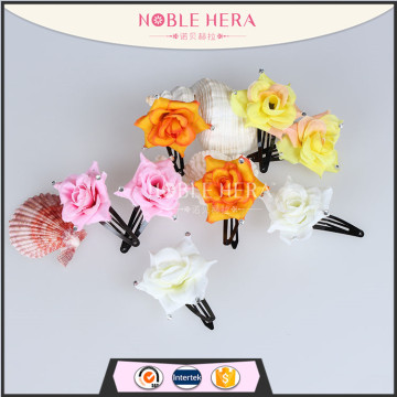 Women Rose Flower Hair Clip Barrette Hairpin Wedding Hair Decoration With Rhinestone