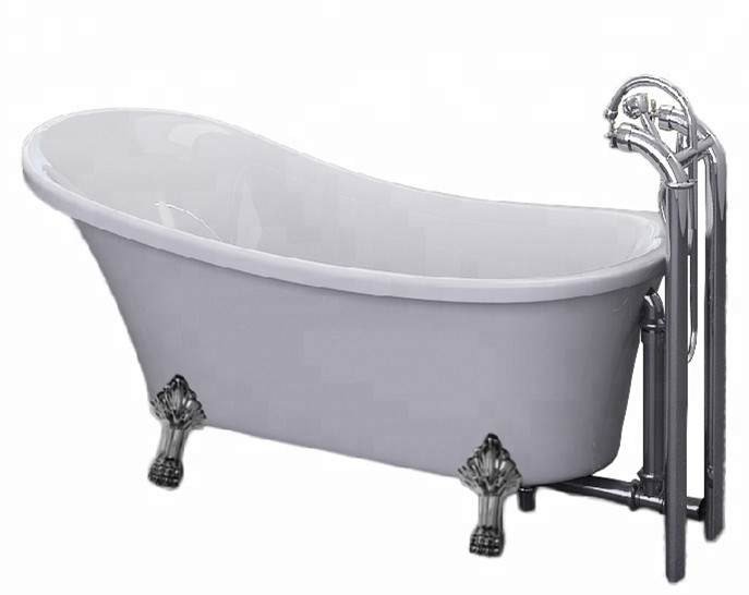 Clawfoot Tub Base Classic Acrylic Clawfoot Bathtub with Four Legs