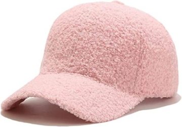 Winter Baseball Cap for Women Fleece Solid Color