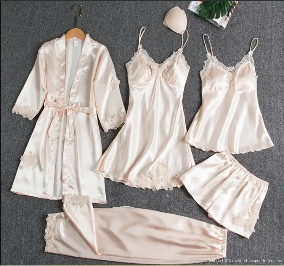 Women Set Sex Sleep Wear Soft Silk Pajamas