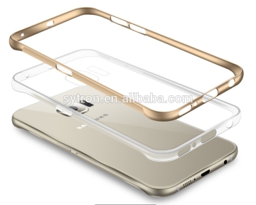 aluminum bumper+clear TPU backcover mobile phone case for samsung