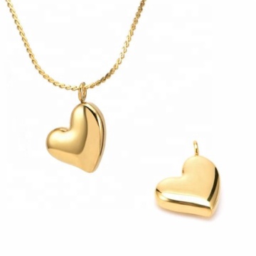 Iywu Aceon Stainless Steel Dome Surface Family Member Love Gift Puffy Swirl Heart Pendant