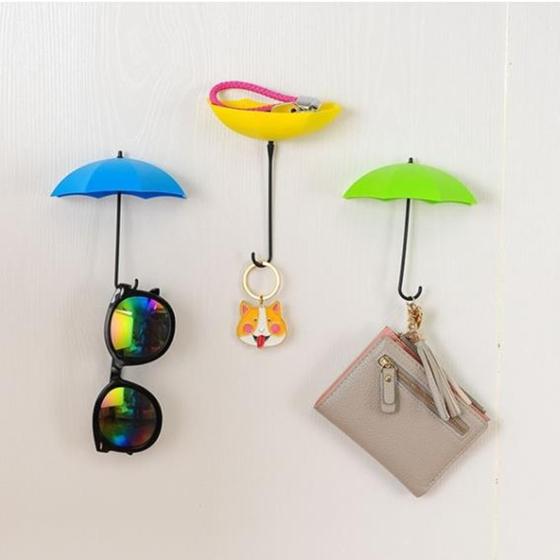 3pcs Creative Shaped Storage Hook Free Nail Single Wall Hooks Small Decorative Home Decor Wall Hook Key Hair Pin Holder