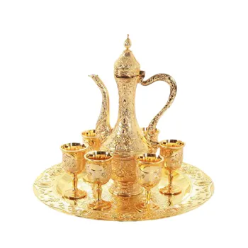 Luxury Arabic Classics Sake Set - 8 Piece Metal Wine Gift Box