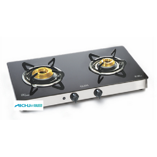 2 queimadores de vidro forjado Cooktop Auto Ignition