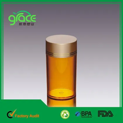 Orange Color Vitamin C Storage Bottle Pharmaceutical Pill Bottle