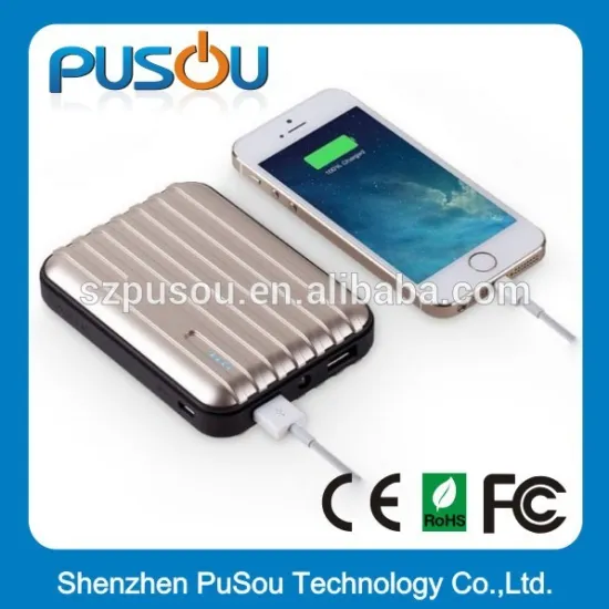 2015 new Emergency universal portable powerbank luggage style super capacity double USB power bank