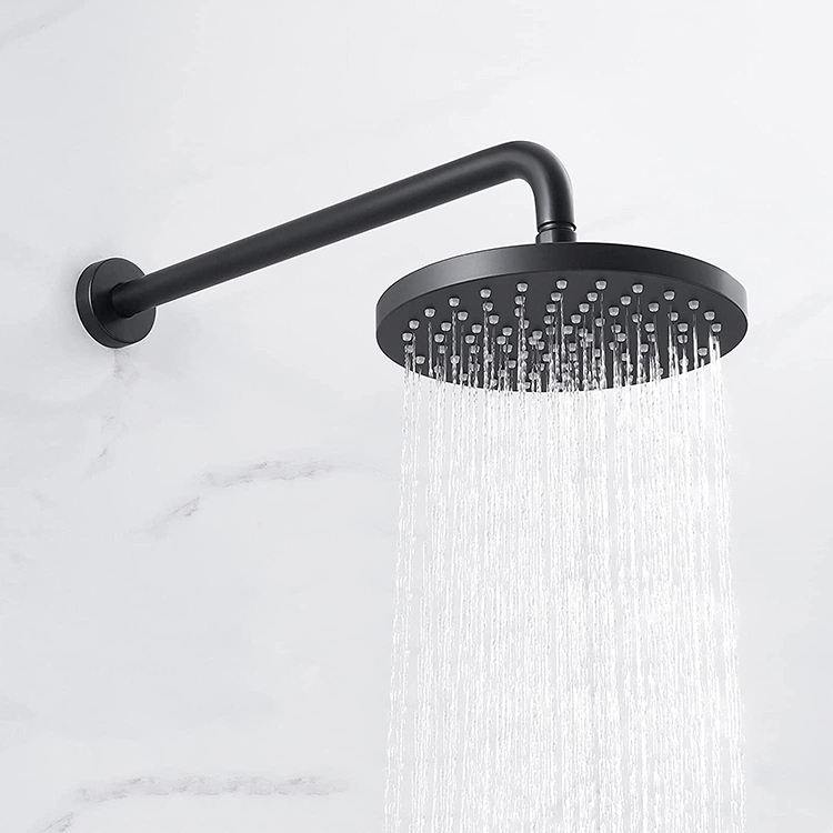 Modern Matte Black Rain Shower Faucet Set