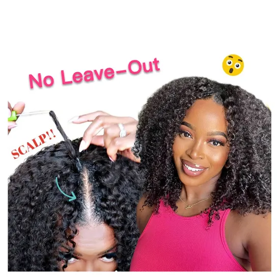GS Wholesale V Part Curly Raw Burmese Glueless Brazilian Wig for Black Women