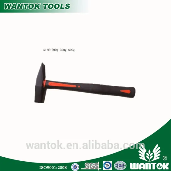 British Type Welding Hammer with Exclamation Mark Adn One Piece TPR Plastic-coating Handle