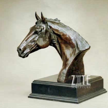 Modern Home Decorations Animal Bust Bronze Horse Head