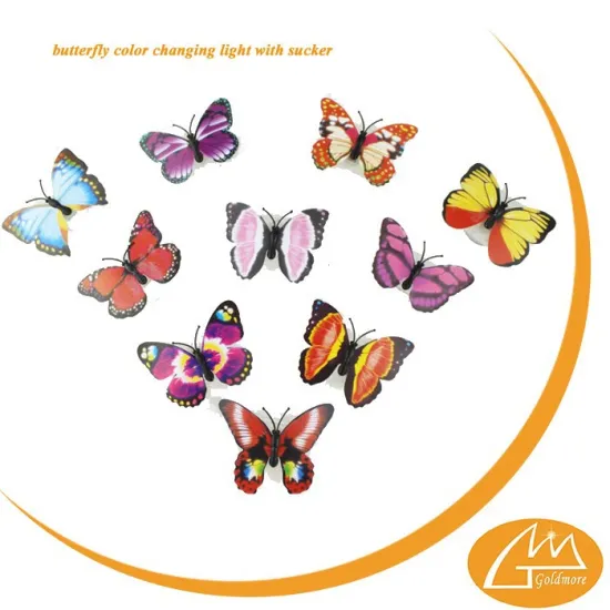 goldmore1 color changing fiber optic decorate butterfly candle light/decorative lighting/holiday light with rubber sucker