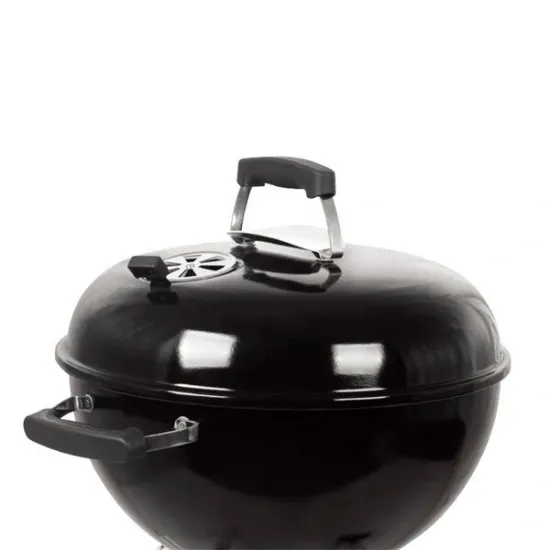 Portable Charcoal BBQ Grill with Top Lid and Bottom Shelf
