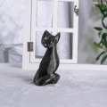 Escultura de mesa de gato abstrato preto