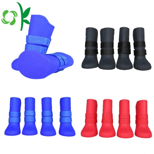 Dog Boots Silicone Non-slip Rain Vattentät Djurskor